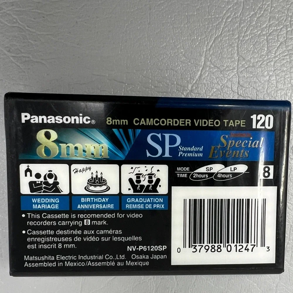 Panasonic 8mm Video Tape SP 120 Standard Premium Special Events New Sealed